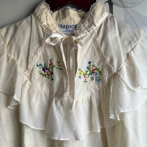 Vintage Topics.. California Embroidered Ruffled Blouse